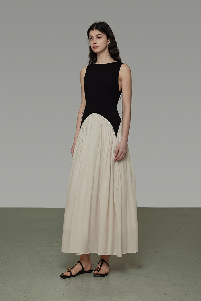 Minimalist Chic Contrast Hem Dress