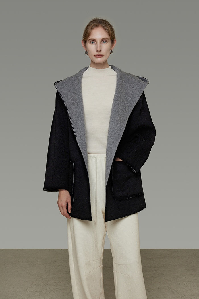 Urban Luxe Reversible Wool Coat