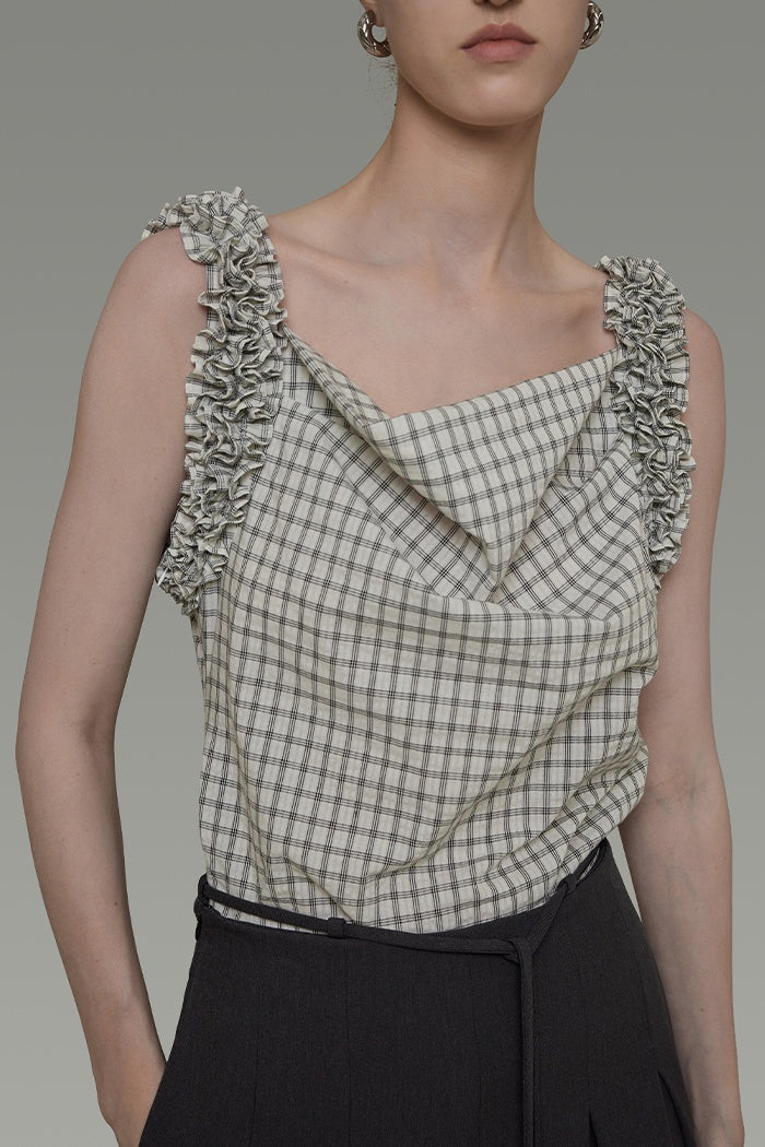 Artful Edge Plaid Sculpted Camisole