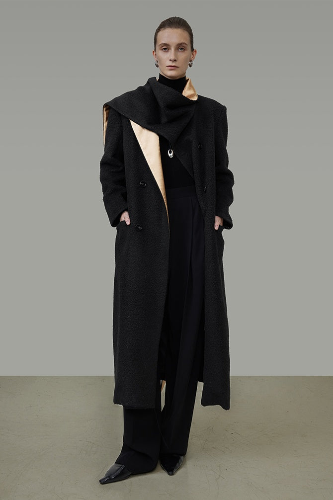 Avant-Garde Wool Statement Coat