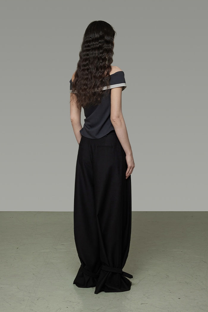 Chic Contrast Off-Shoulder Top