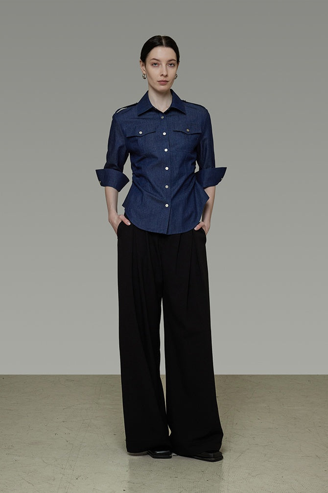 Polished Sculpting Belted Blouse