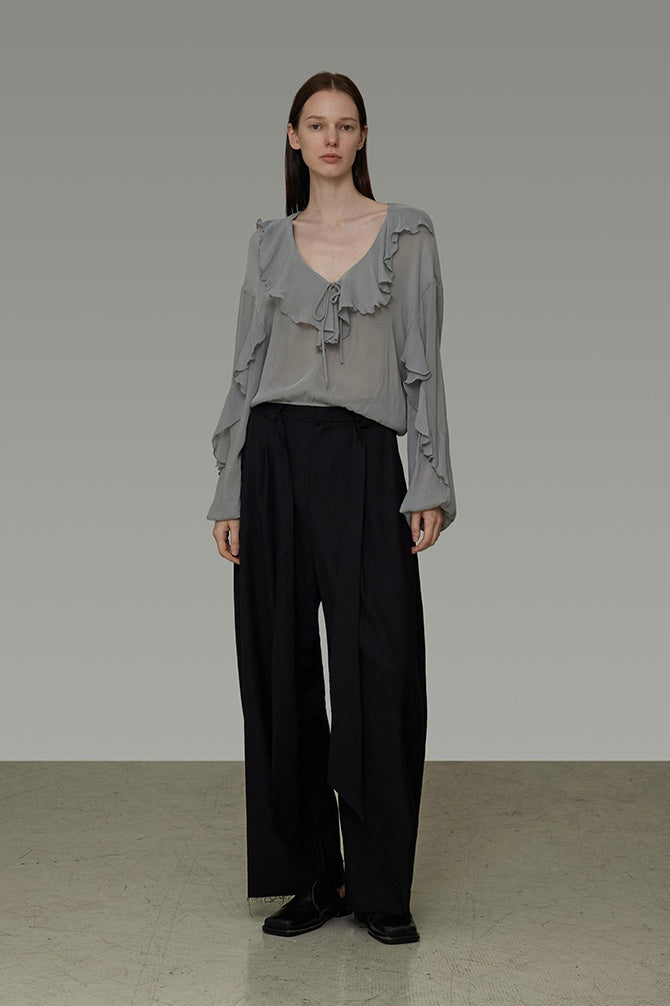 Artful Drape V-Neck Blouse