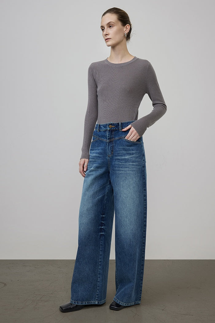 Heritage Washed Wide-Leg Denim