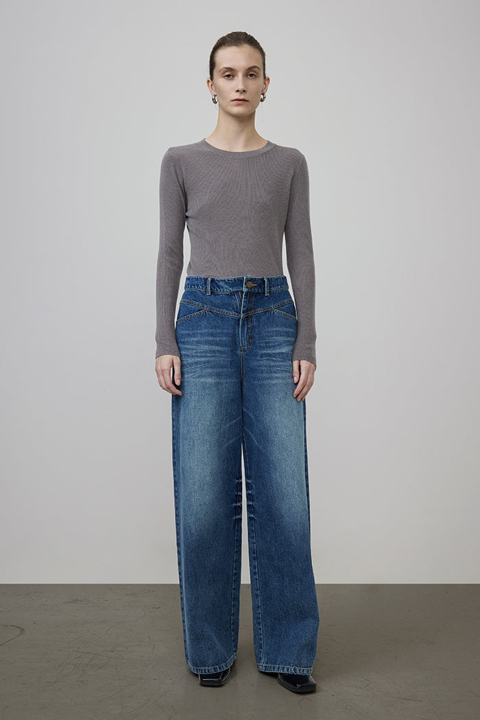 Heritage Washed Wide-Leg Denim