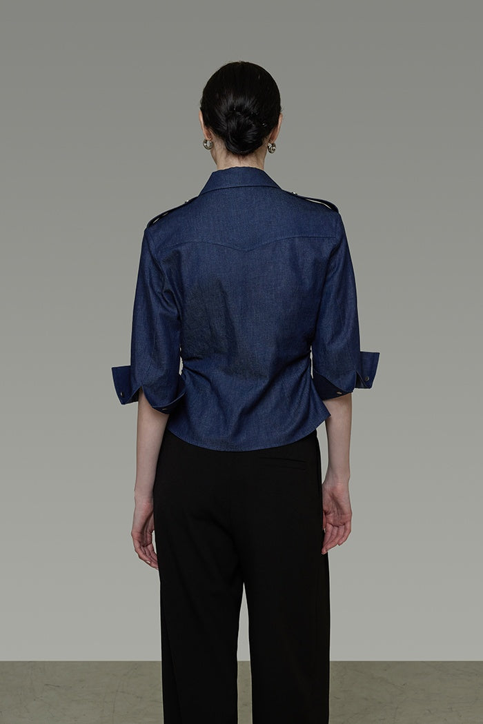 Polished Sculpting Belted Blouse