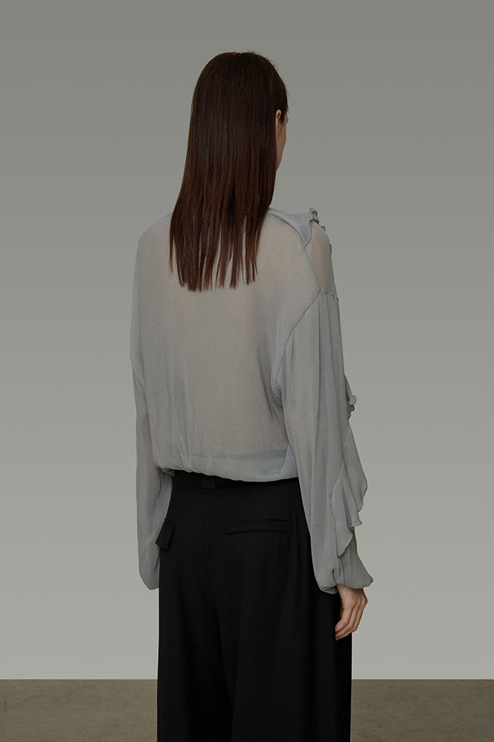 Artful Drape V-Neck Blouse