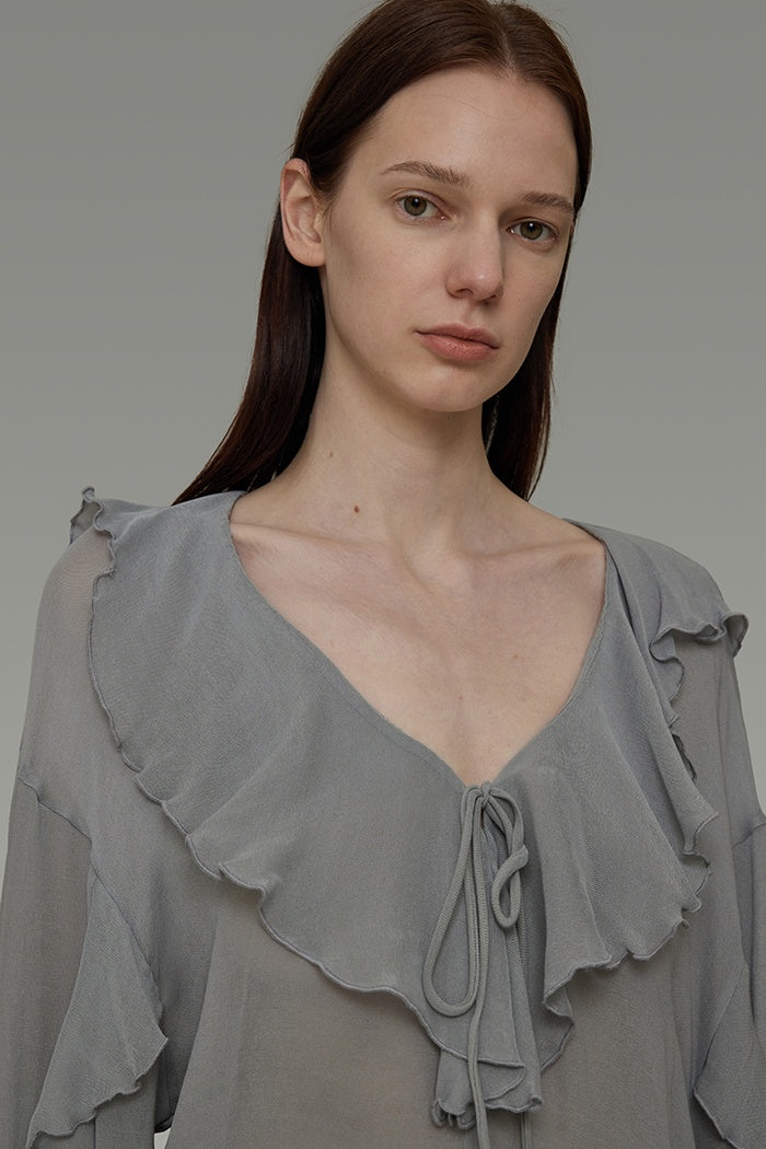 Artful Drape V-Neck Blouse