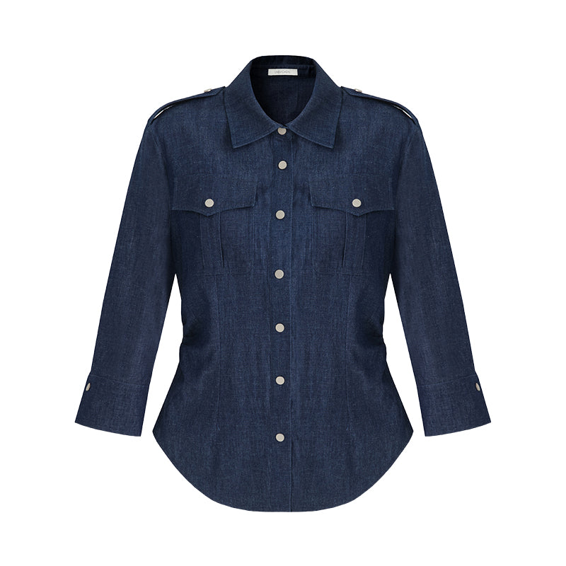 Polished Sculpting Belted Blouse