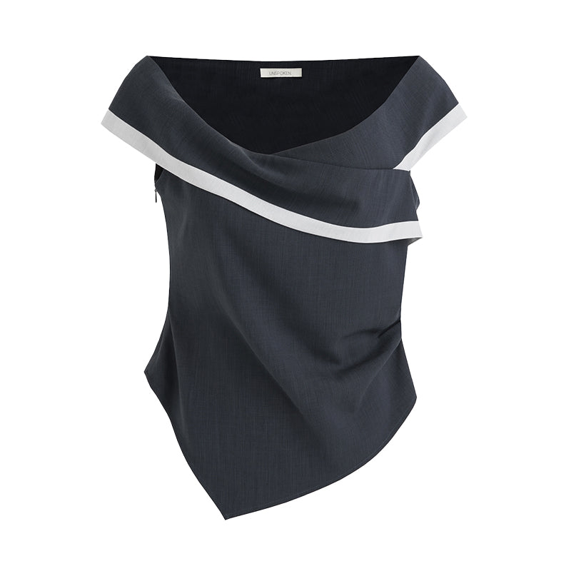 Chic Contrast Off-Shoulder Top