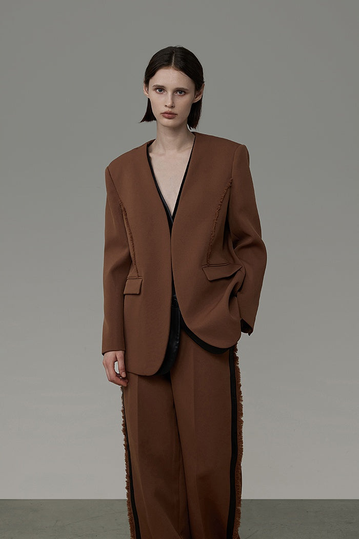 Executive Polish Contrast Suit Set