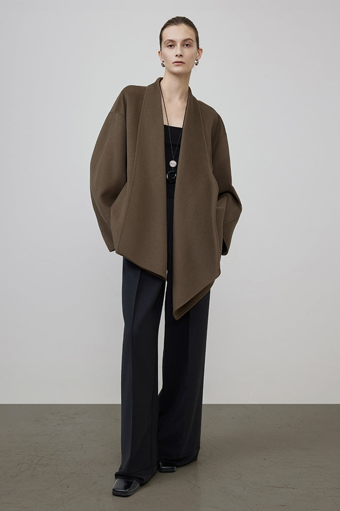 Urban Elegance Wool Cape Coat