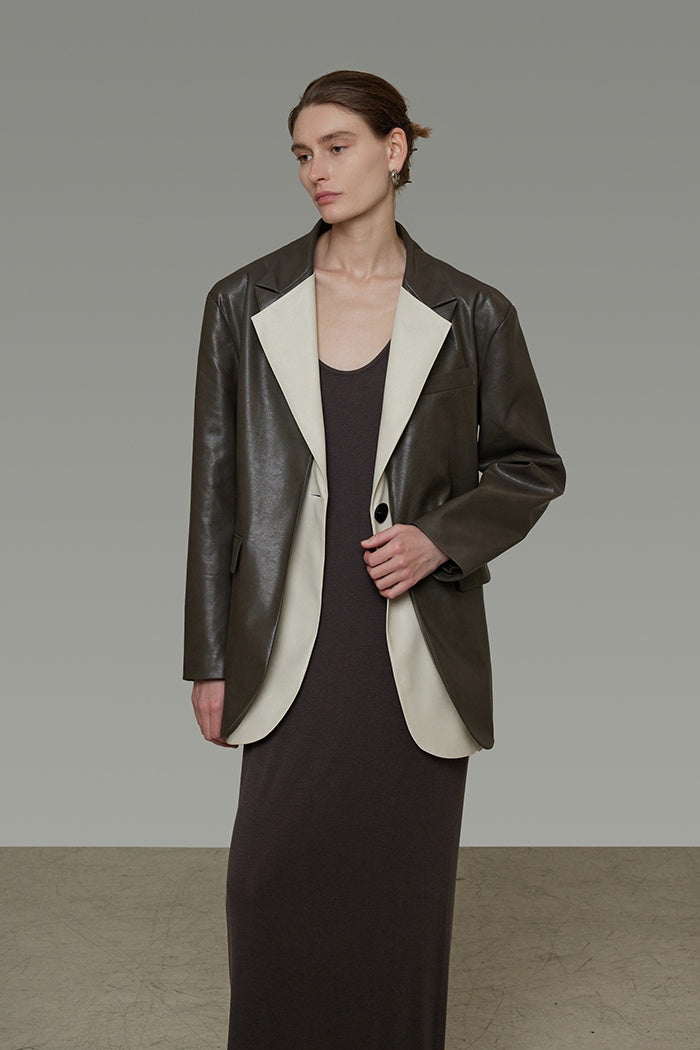 Rebel Tailor Faux Leather Statement Jacket