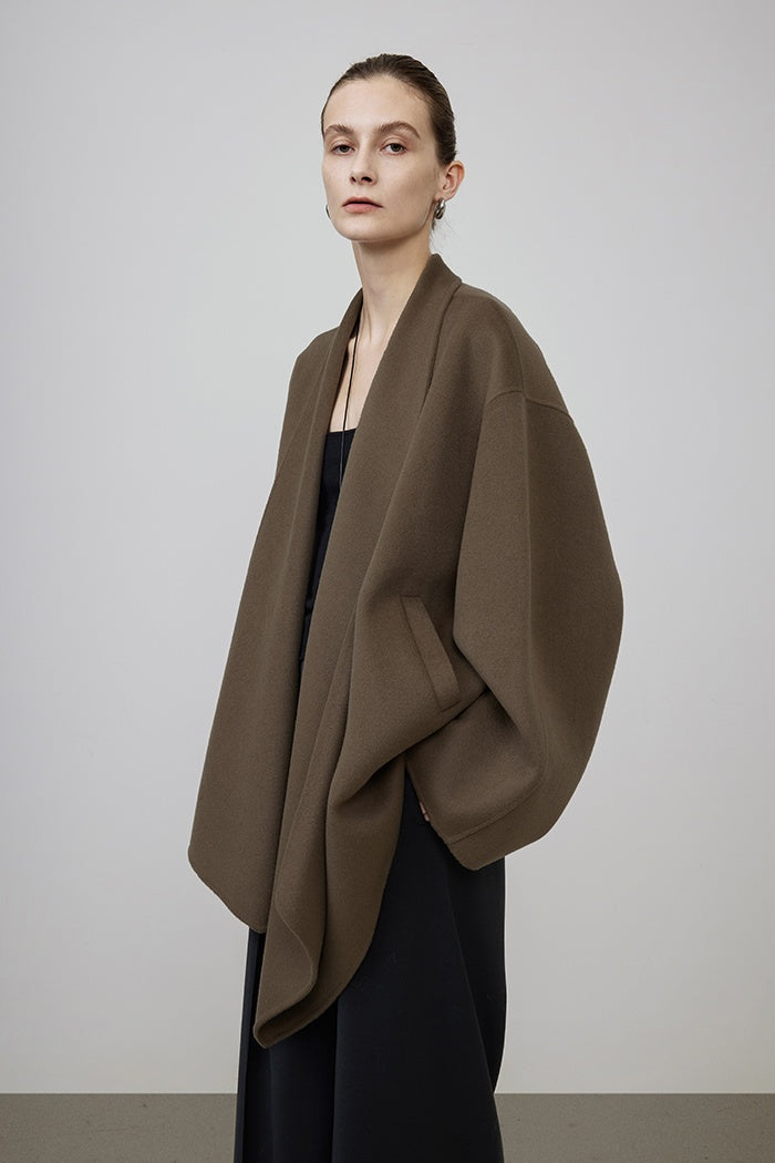 Urban Elegance Wool Cape Coat
