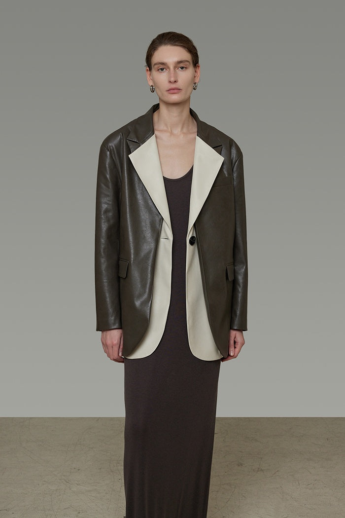 Rebel Tailor Faux Leather Statement Jacket