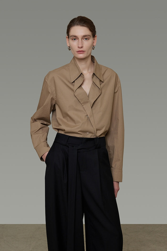 Unspoken V-Neck Pleated Blouse