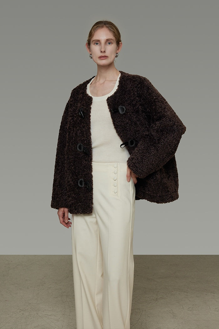 Vintage Faux Fur Toggle Coat