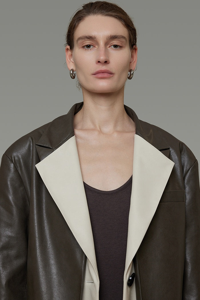 Rebel Tailor Faux Leather Statement Jacket