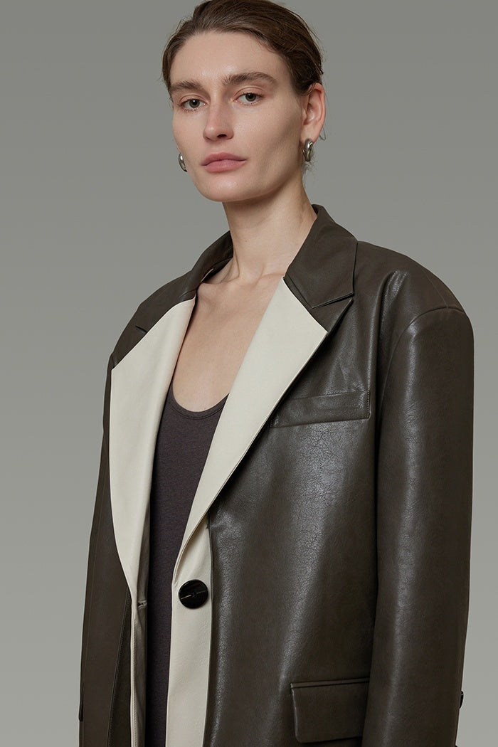 Rebel Tailor Faux Leather Statement Jacket