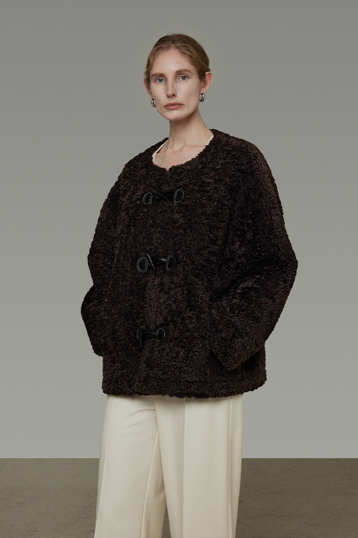 Vintage Faux Fur Toggle Coat