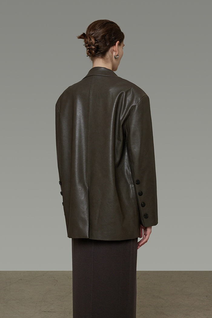 Rebel Tailor Faux Leather Statement Jacket