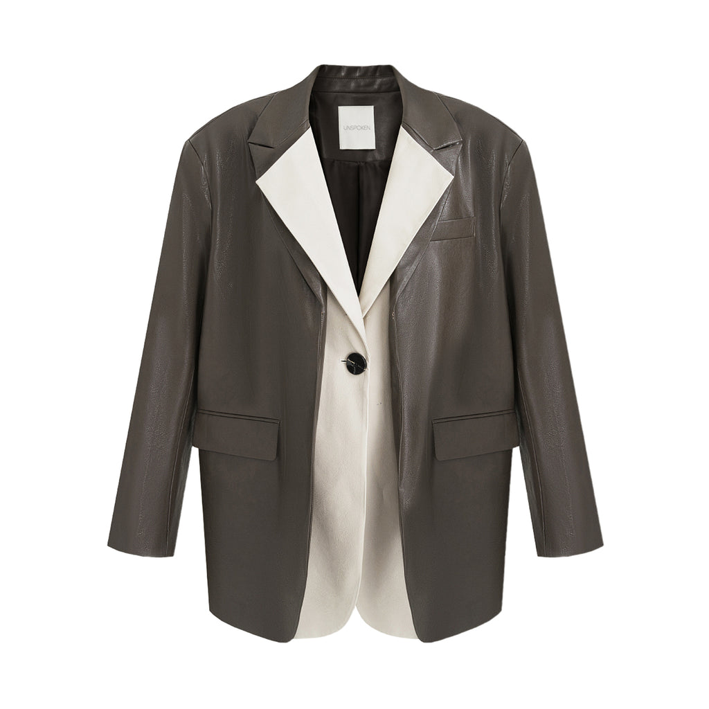 Rebel Tailor Faux Leather Statement Jacket