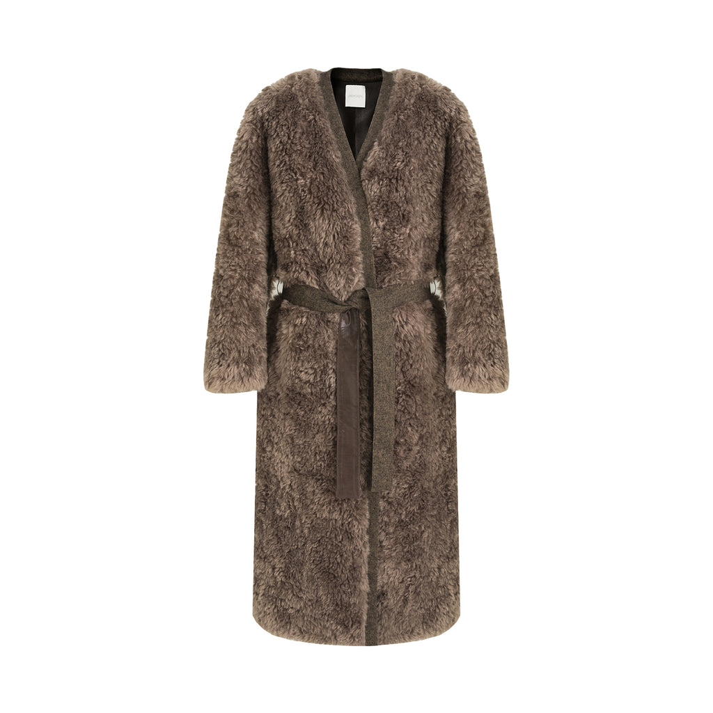 Elegant Retro Shearling Lined Coat