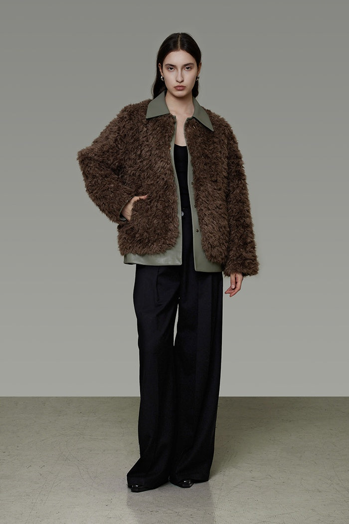 Chic Faux Shearling Fusion Coat