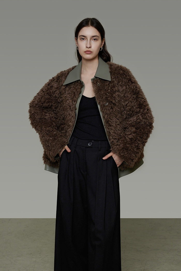 Chic Faux Shearling Fusion Coat