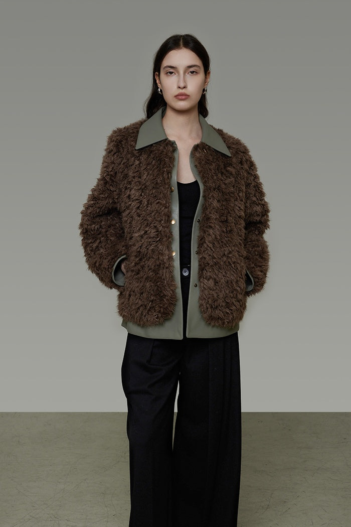 Chic Faux Shearling Fusion Coat