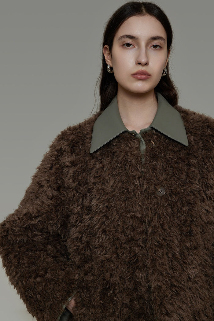 Chic Faux Shearling Fusion Coat