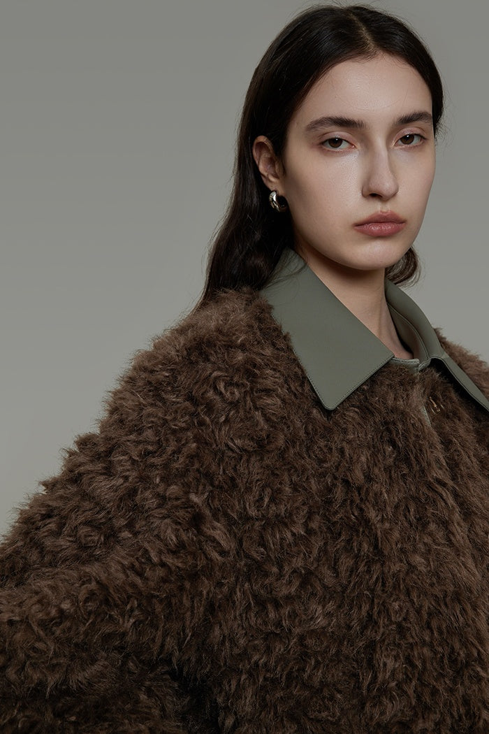 Chic Faux Shearling Fusion Coat