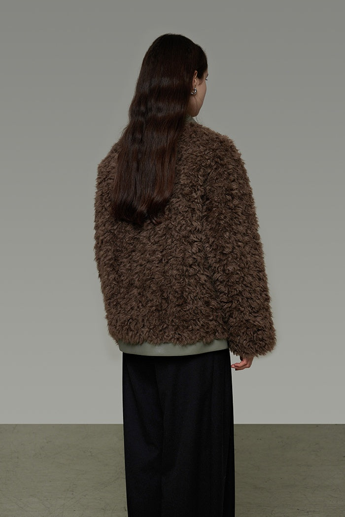 Chic Faux Shearling Fusion Coat