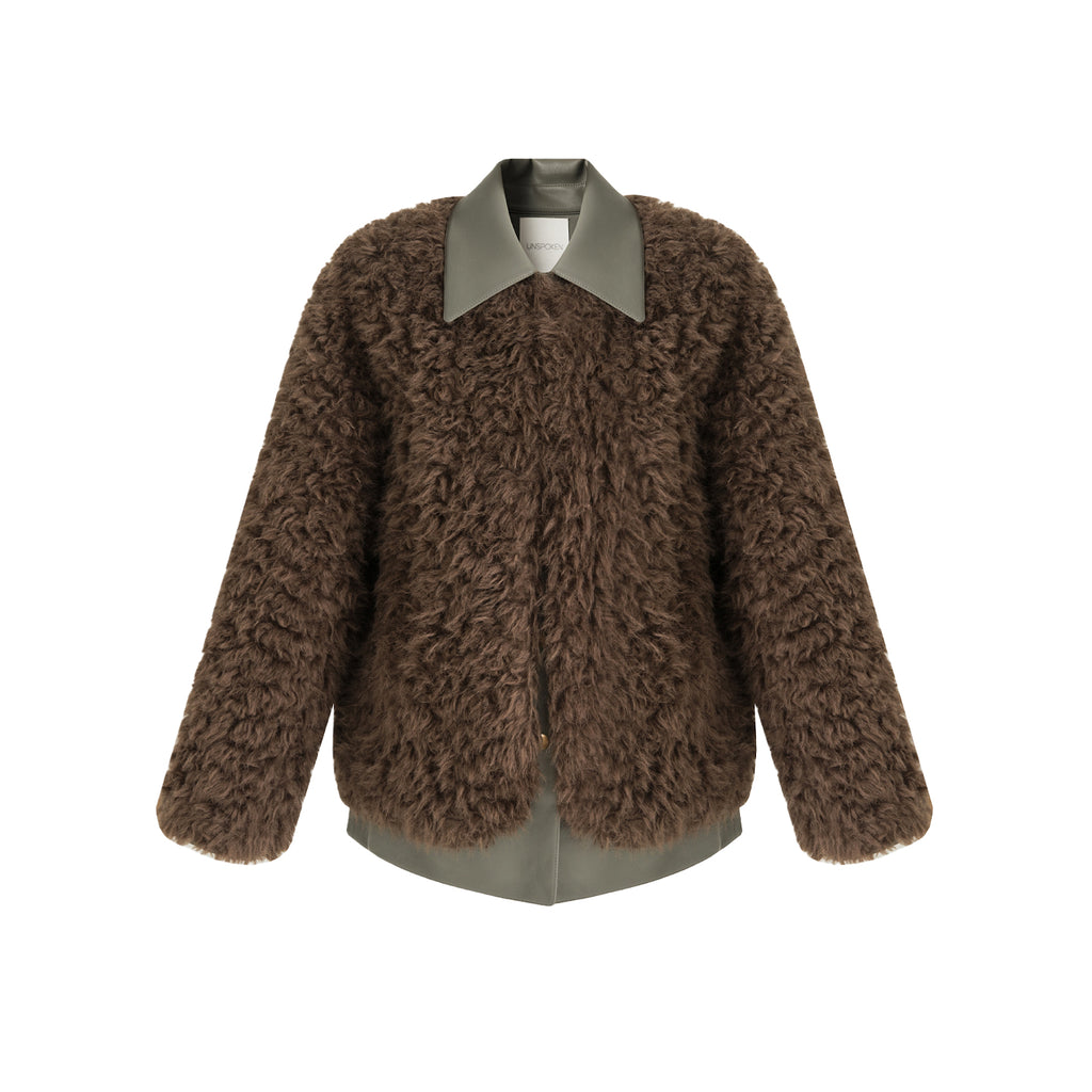 Chic Faux Shearling Fusion Coat