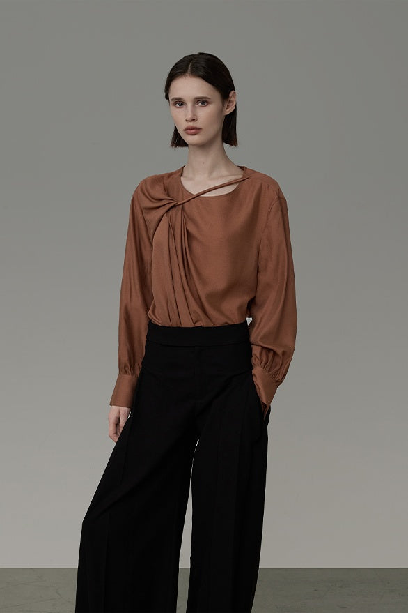 Chic Asymmetric Ruffle Elegant Top