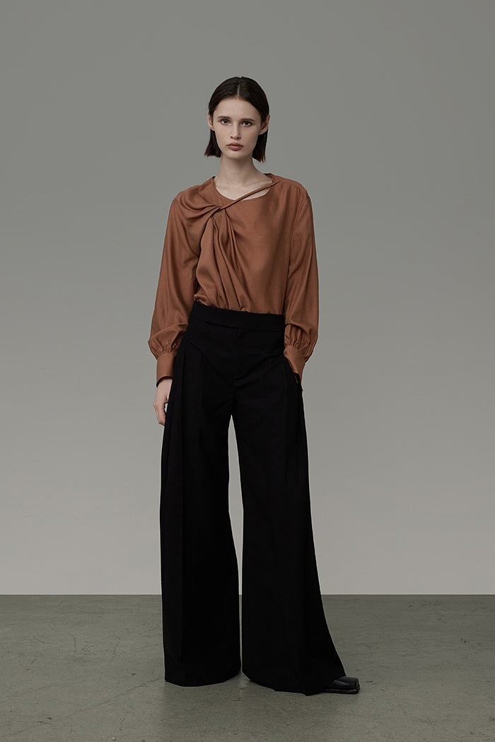 Chic Asymmetric Ruffle Elegant Top