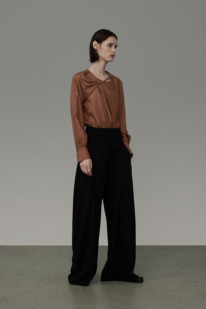 Chic Asymmetric Ruffle Elegant Top