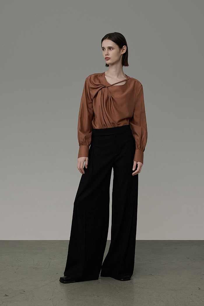 Chic Asymmetric Ruffle Elegant Top