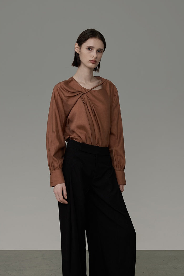 Chic Asymmetric Ruffle Elegant Top