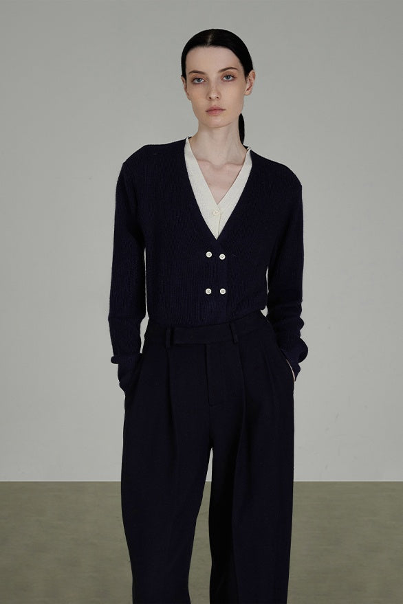 Chic Colorblock V-Neck Knit Layer