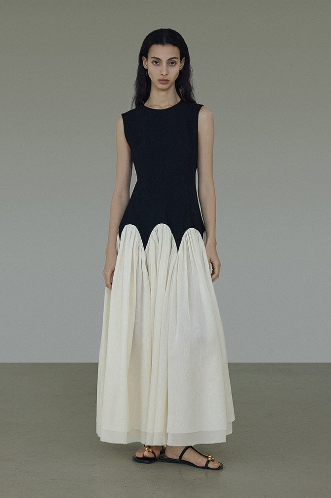 Architectural Colorblock Maxi Dress