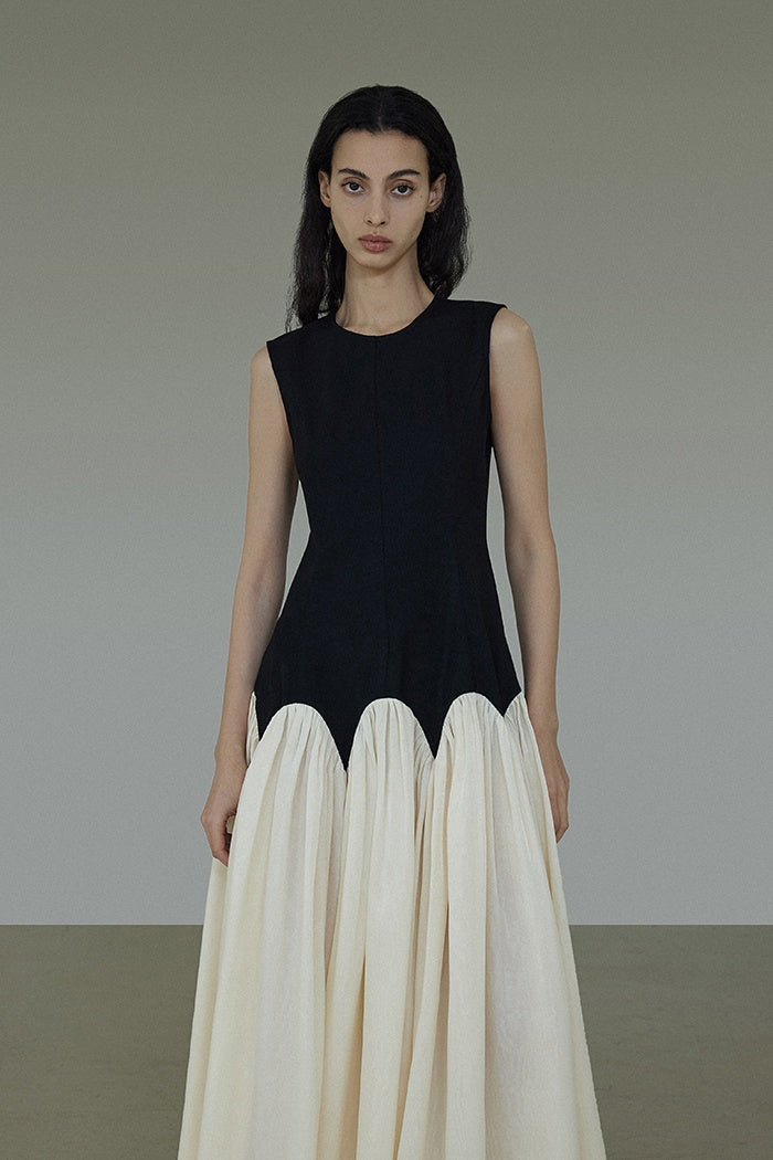 Architectural Colorblock Maxi Dress