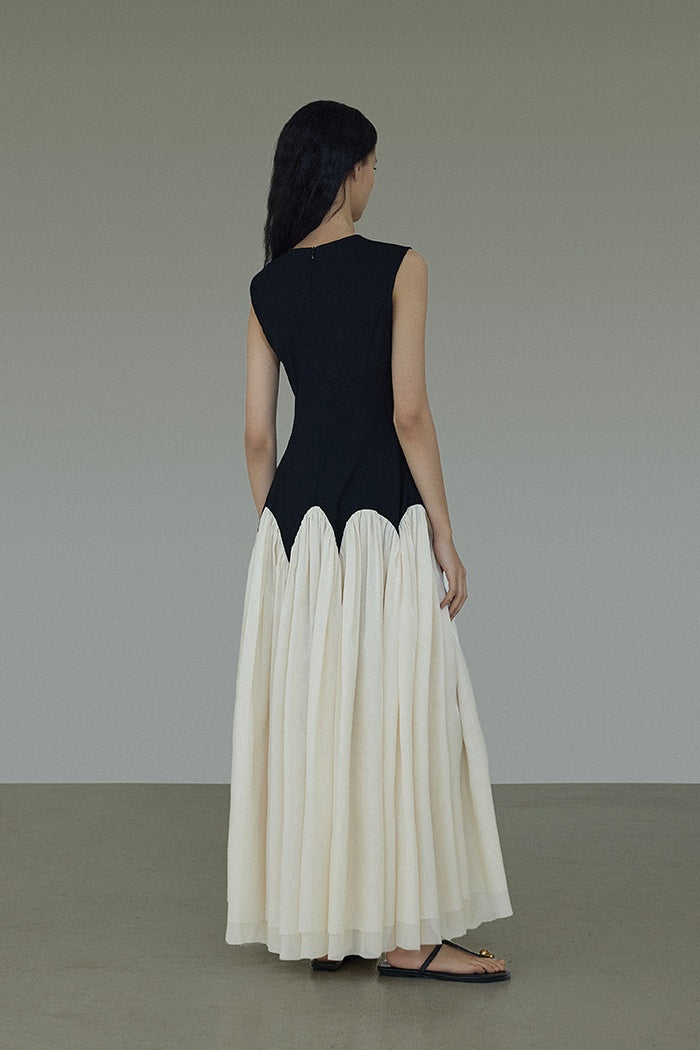 Architectural Colorblock Maxi Dress