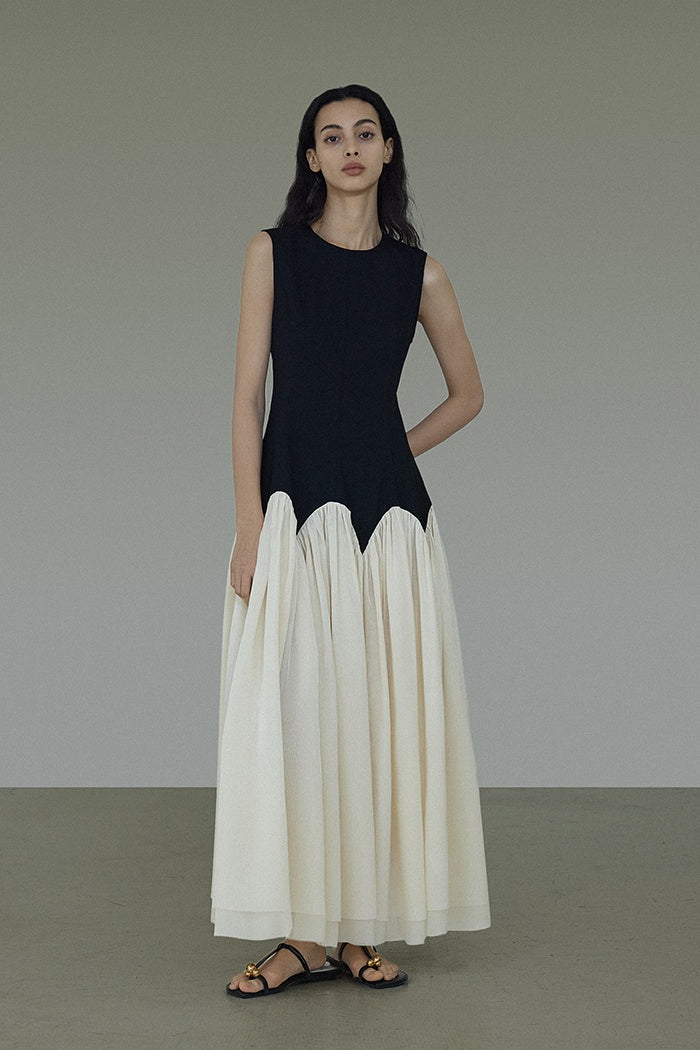 Architectural Colorblock Maxi Dress