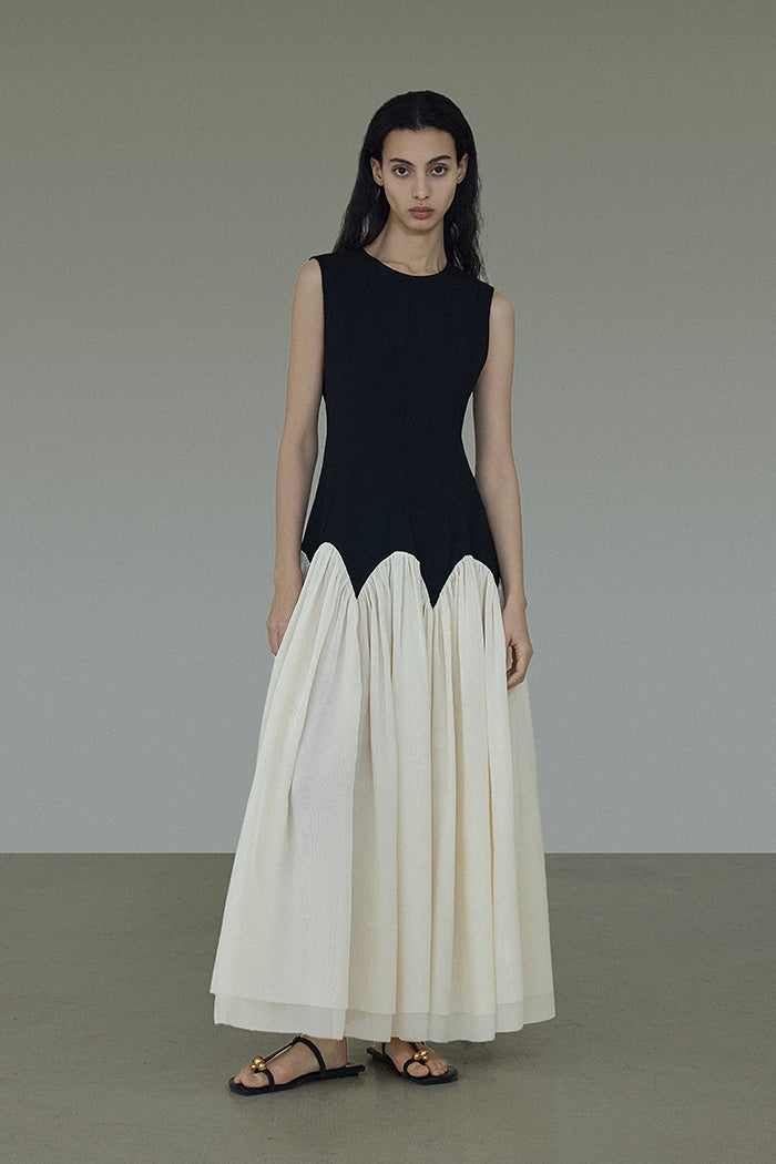 Architectural Colorblock Maxi Dress