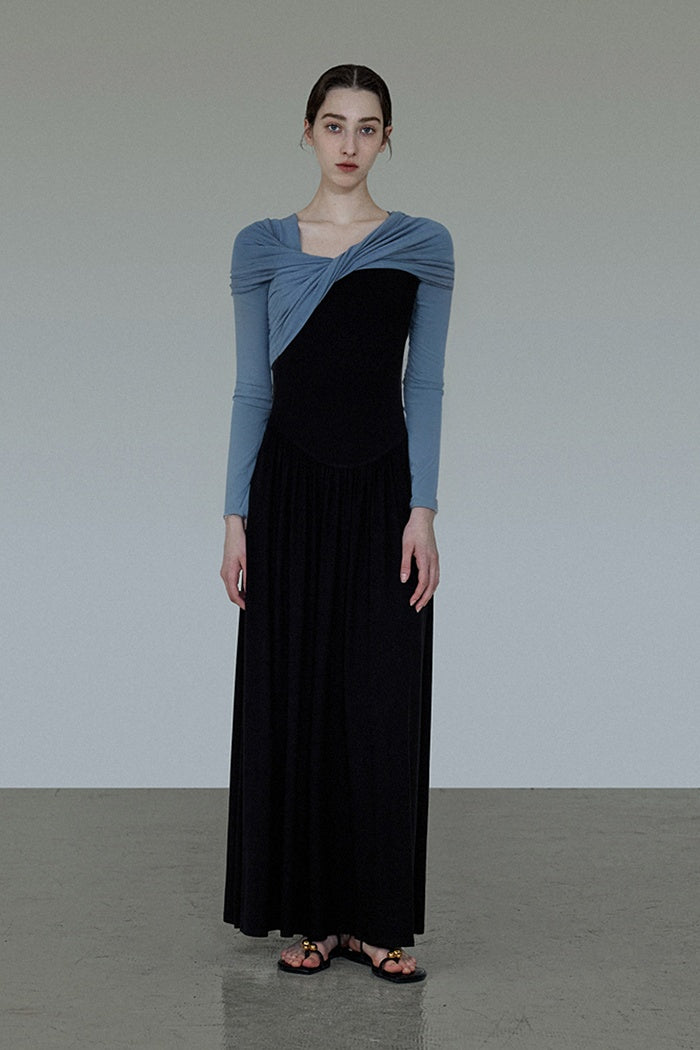 Sculpted Elegance Asymmetric Knit Dress