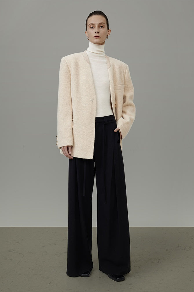 Architectural Wool Short Coat