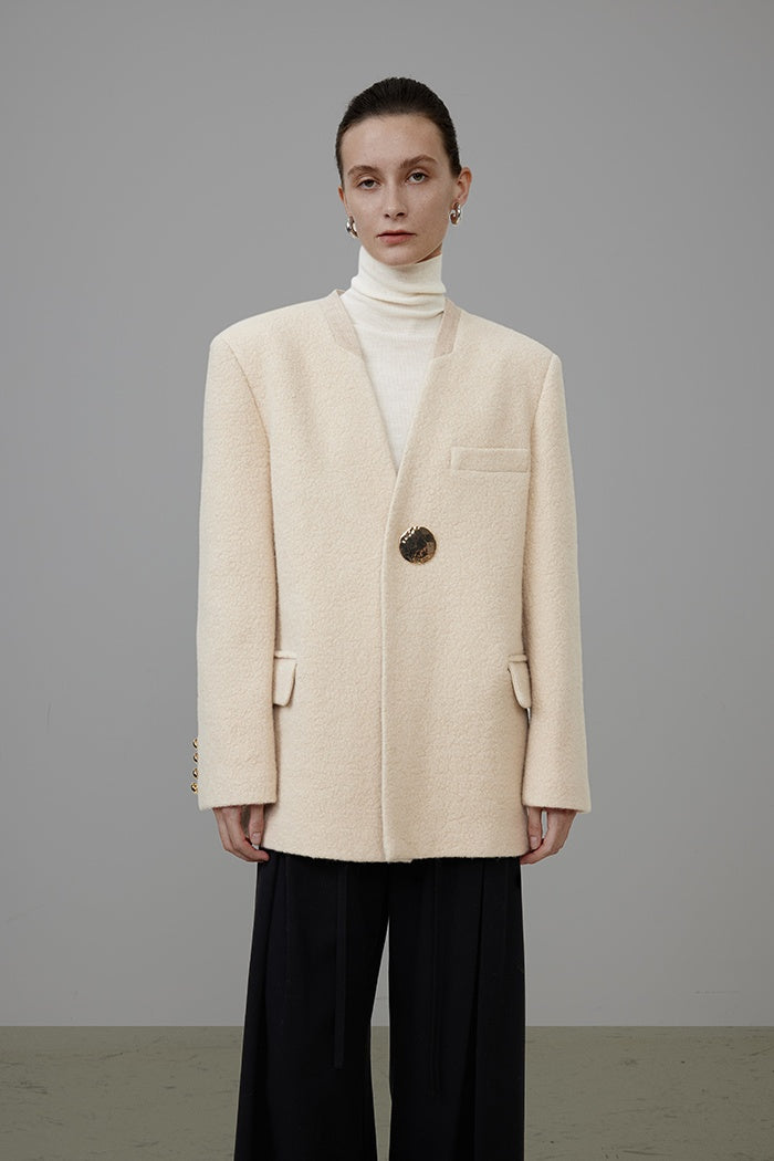 Architectural Wool Short Coat