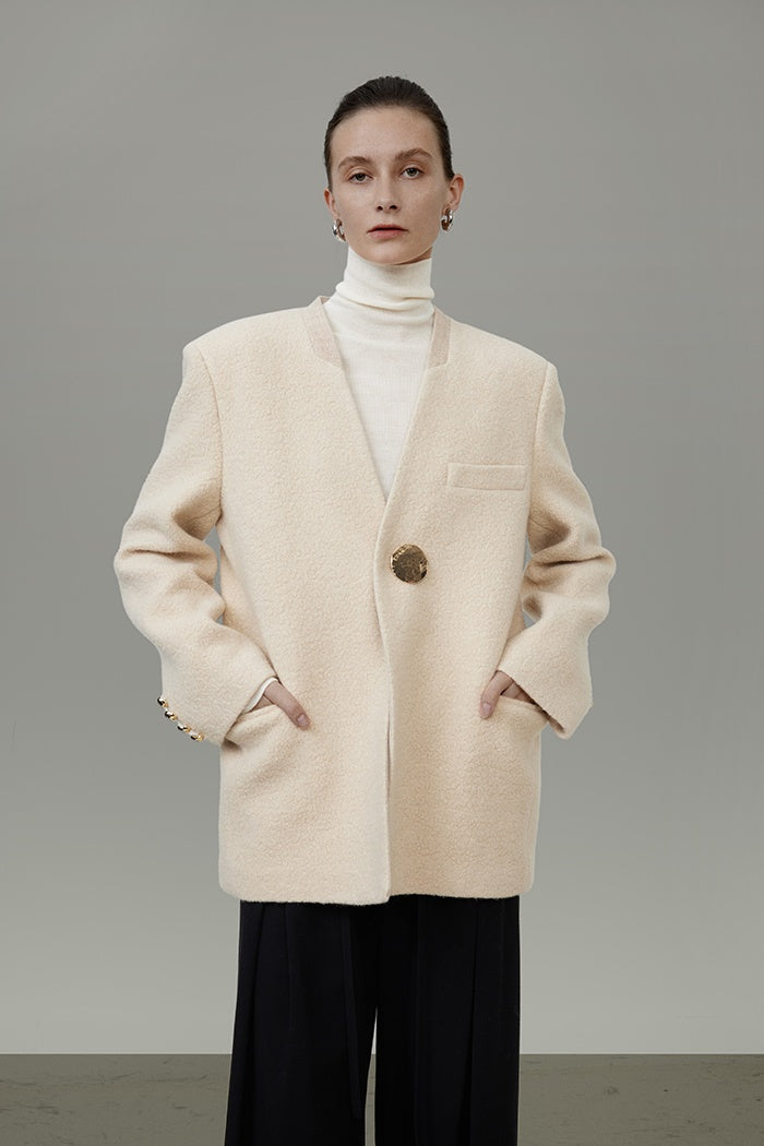 Architectural Wool Short Coat