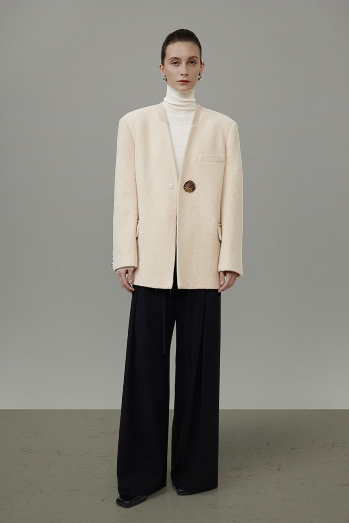 Architectural Wool Short Coat